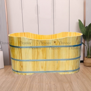 Bồn Tắm Dáng Oval Gỗ Thông Cao Cấp Chính Hãng Navier NV-1511